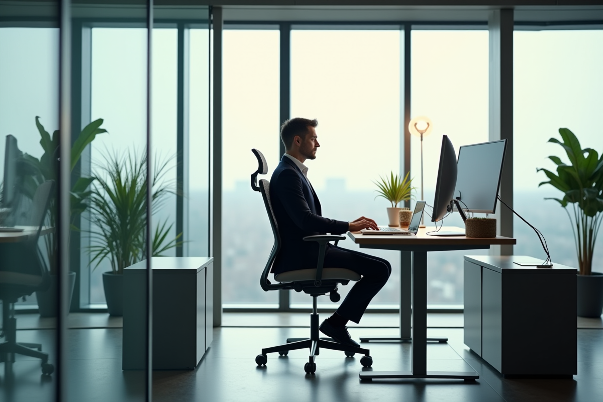 Position assise au bureau : avantages de s’asseoir plus haut ou plus bas