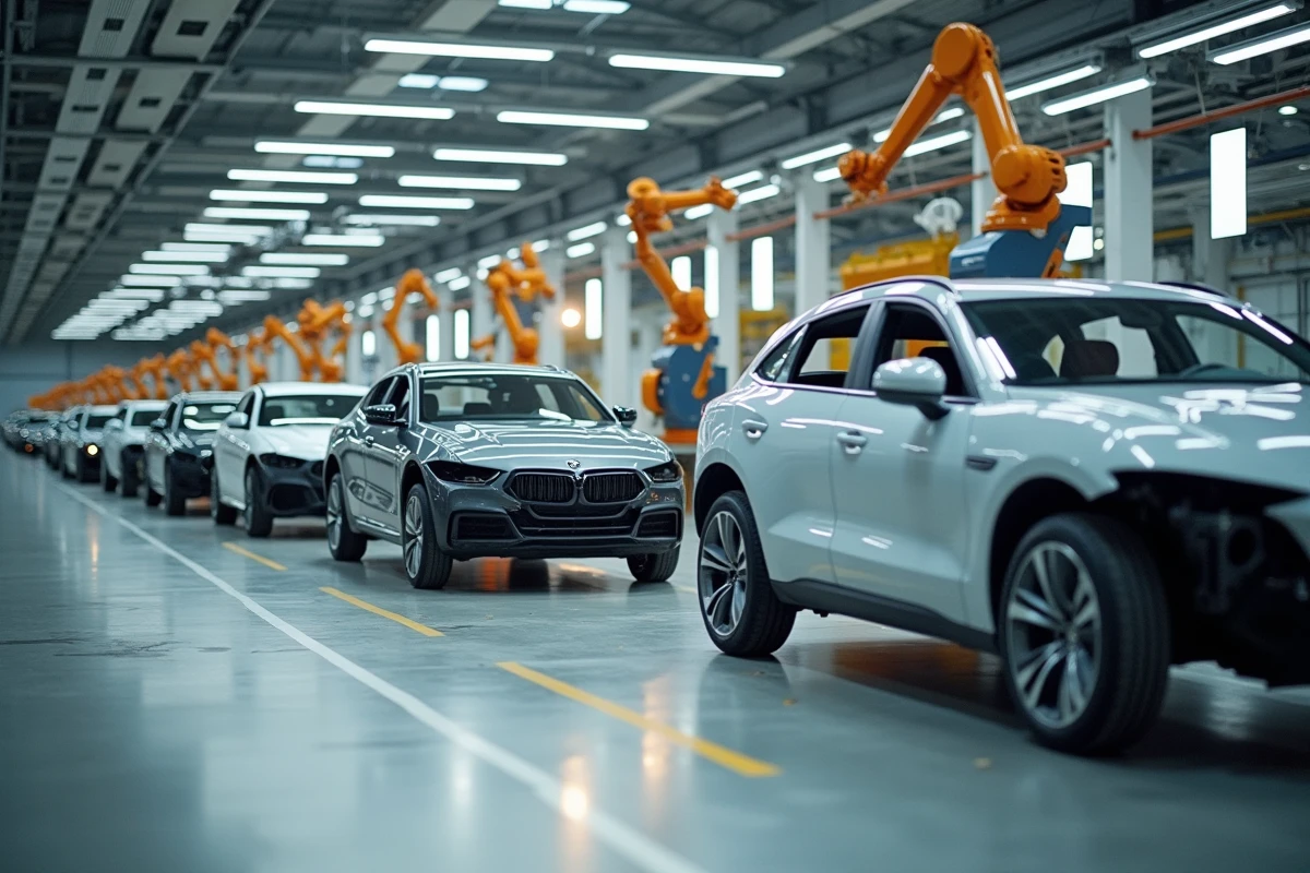 Cha&icirc;ne de production automobile Stellantis issue de la fusion PSA-FCA en 2026