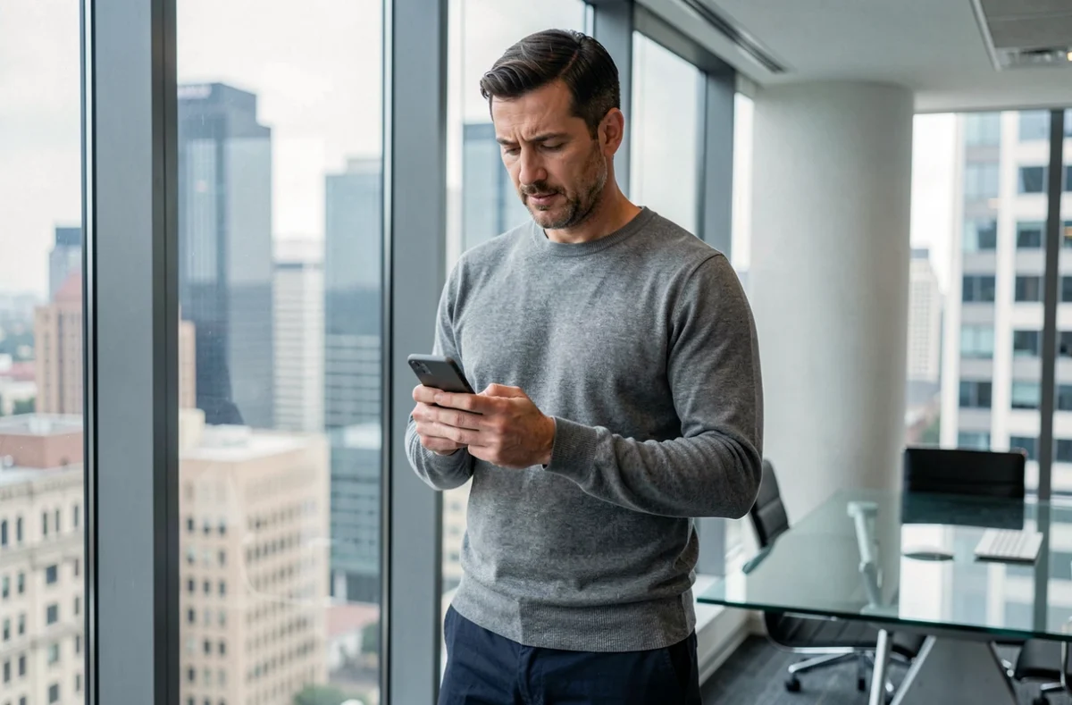 Consultant en portage salarial consultant son téléphone pour trouver une offre de mission rapidement en milieu urbain