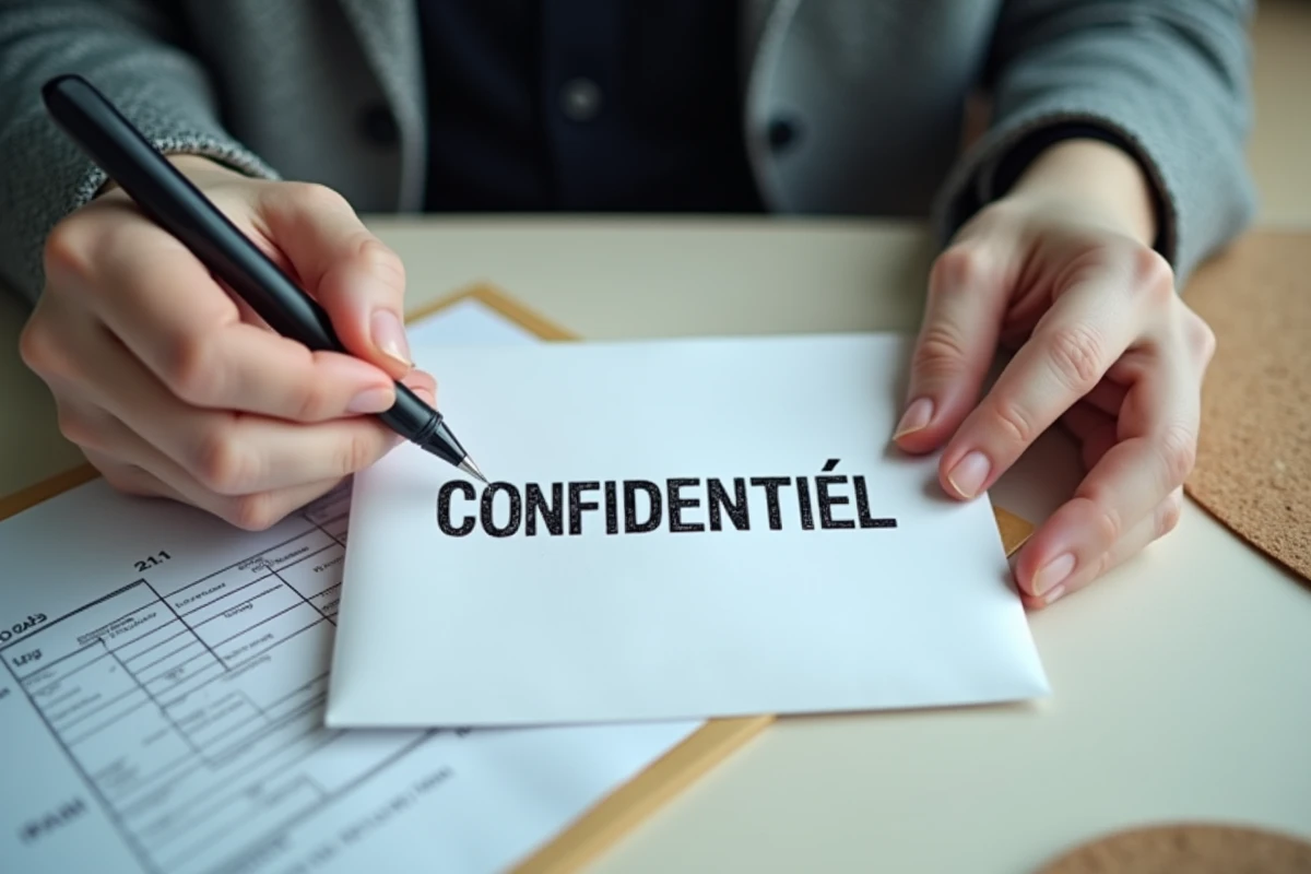 Mains tenant une enveloppe confidentielle pour un signalement anonyme à l'URSSAF