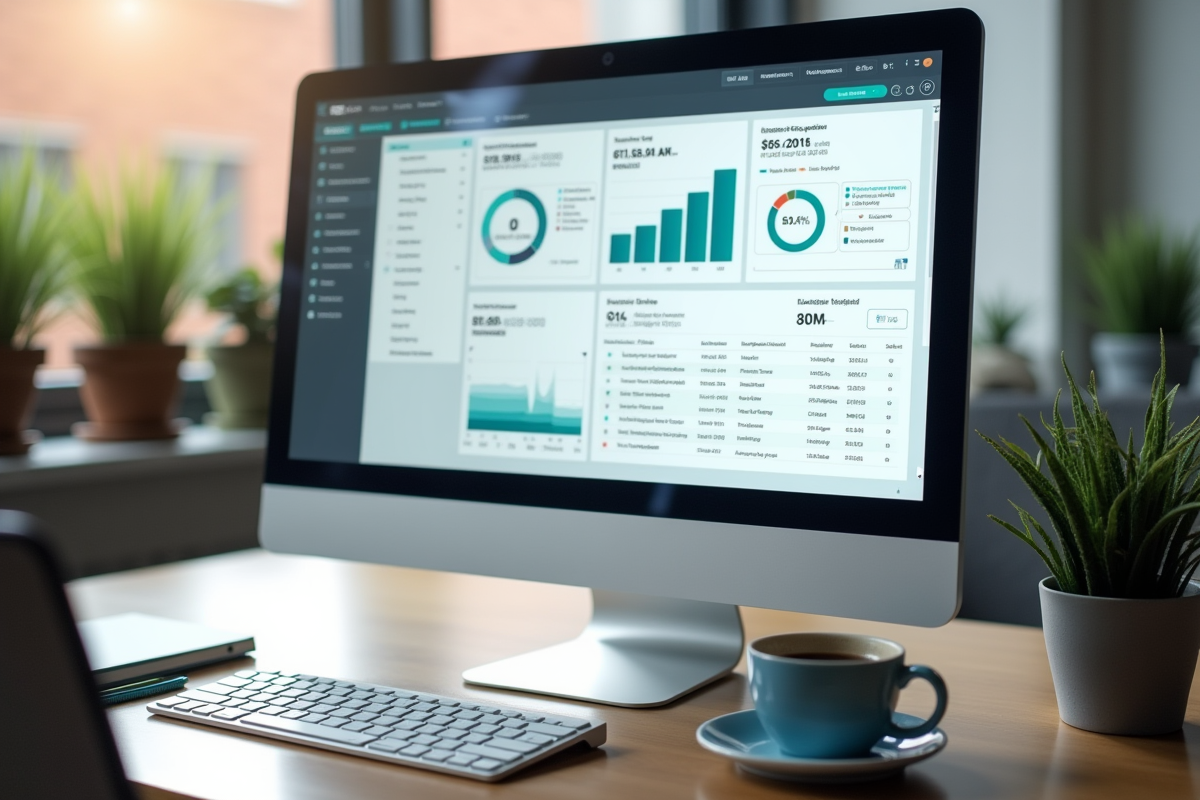 Ecran d un logiciel CRM avec profils clients et données