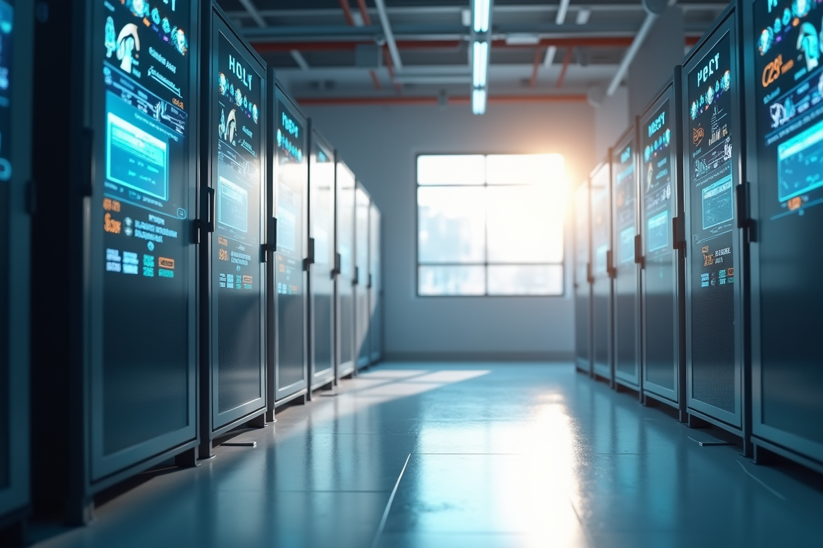 Salle de stockage de batteries lithium avec monitoring numérique